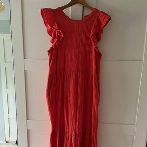 Universal Thread Coral Gauze Maxi Dress – Size M